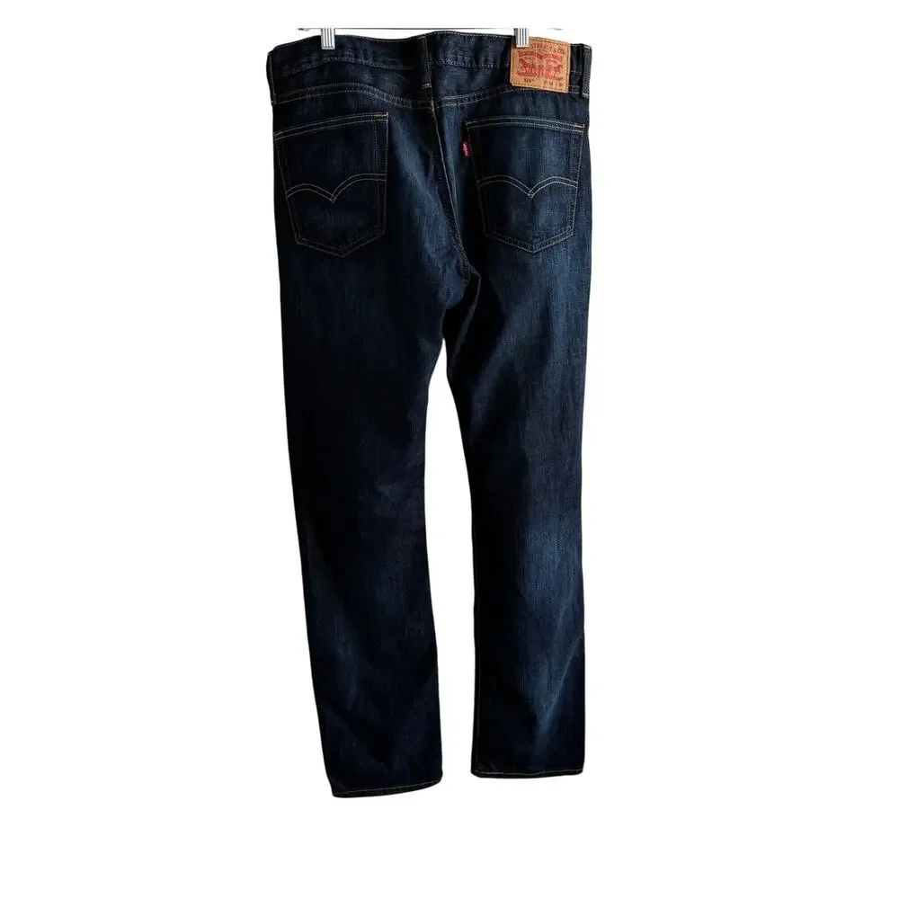 Levi’s 514 Men’s Straight Leg Blue Jeans Dark Wash Denim W34 L36 Classic